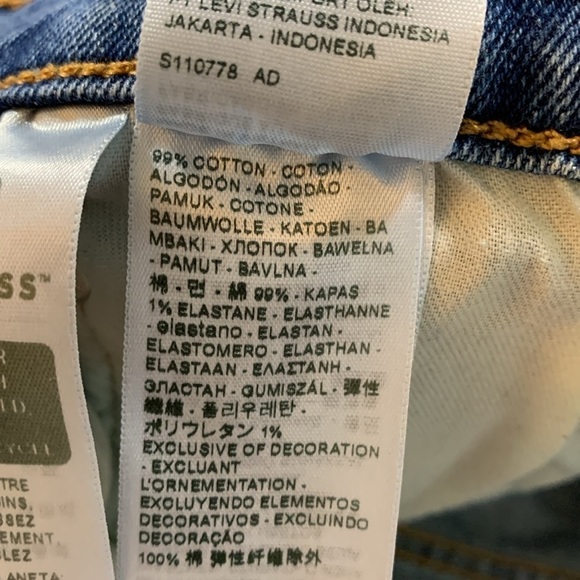 Levi’s 505 Light Wash Zip Fly Straight Leg Stretch Jeans size 34x32 - Picture 11 of 12